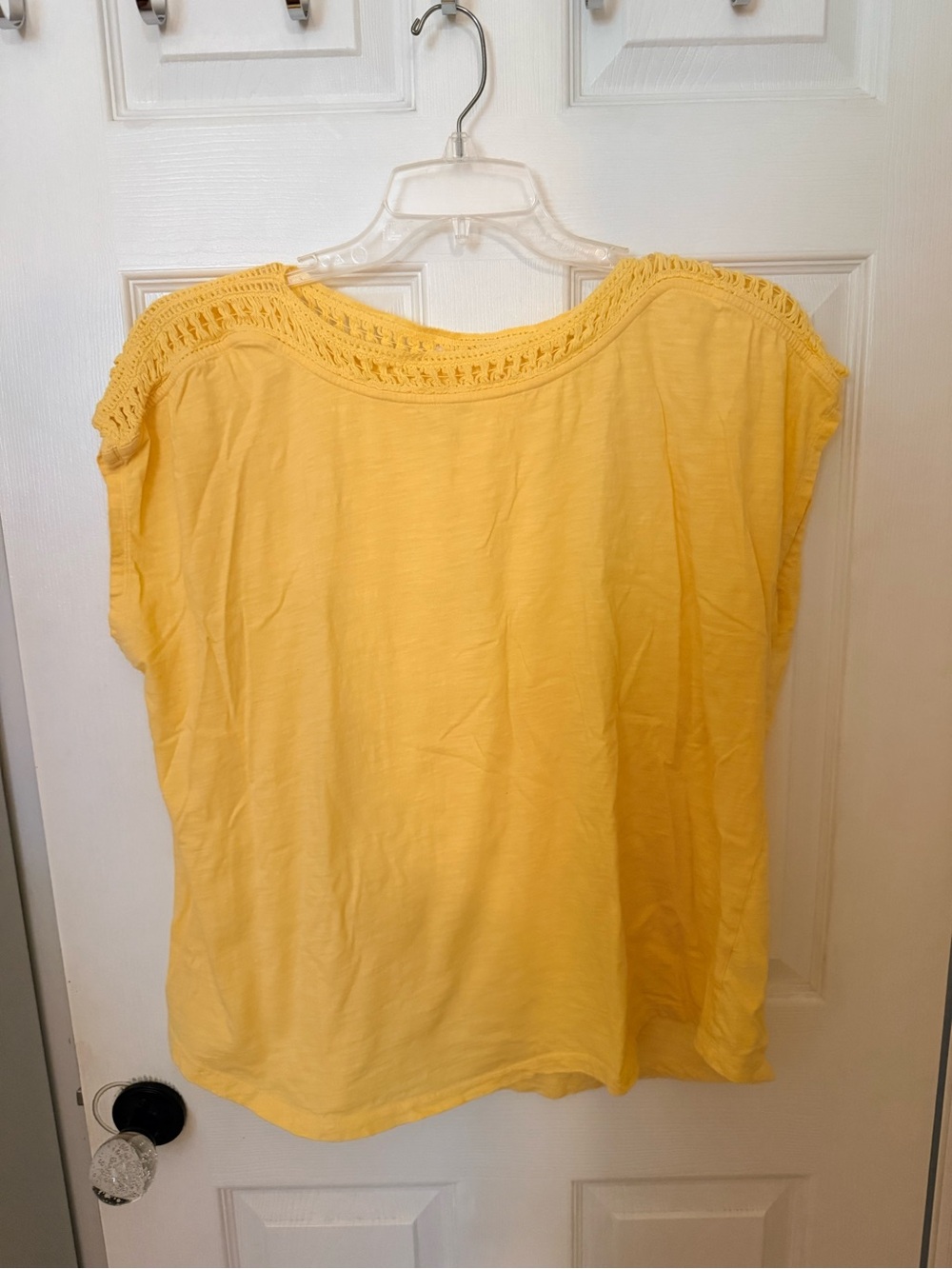 Coral Bay Yellow Crochet-Trim Women's Top